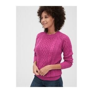 GAP Cable Knit Crew Neck Hot Pink Size Small